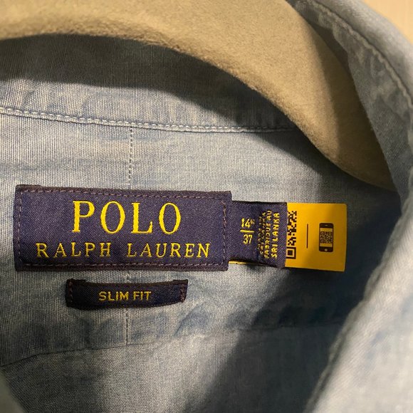 Slim Fit Indigo Chambray Shirt - Picture 8 of 9